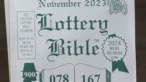 Lottery Bible November 2023 Pick3&4 digit Top picks! .
